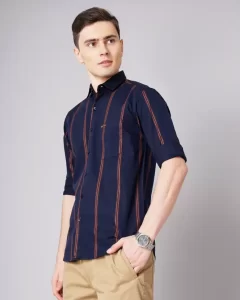 Men Over Size Shirt Light Blue