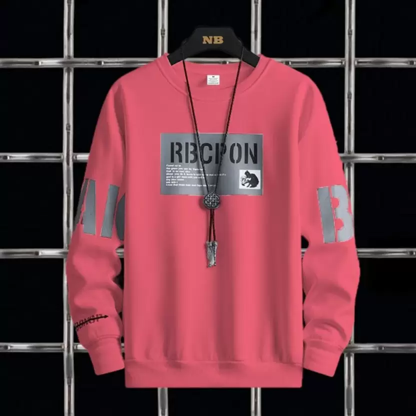 Men's Printed T-Shirts Neck Cotton Blend Light Green Round T-Shirt - Image 2